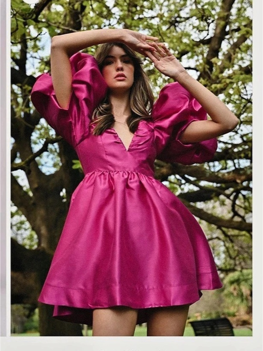 Aureta Erica Mini Dress Pink Puff Sleeve Mini Dress Like New